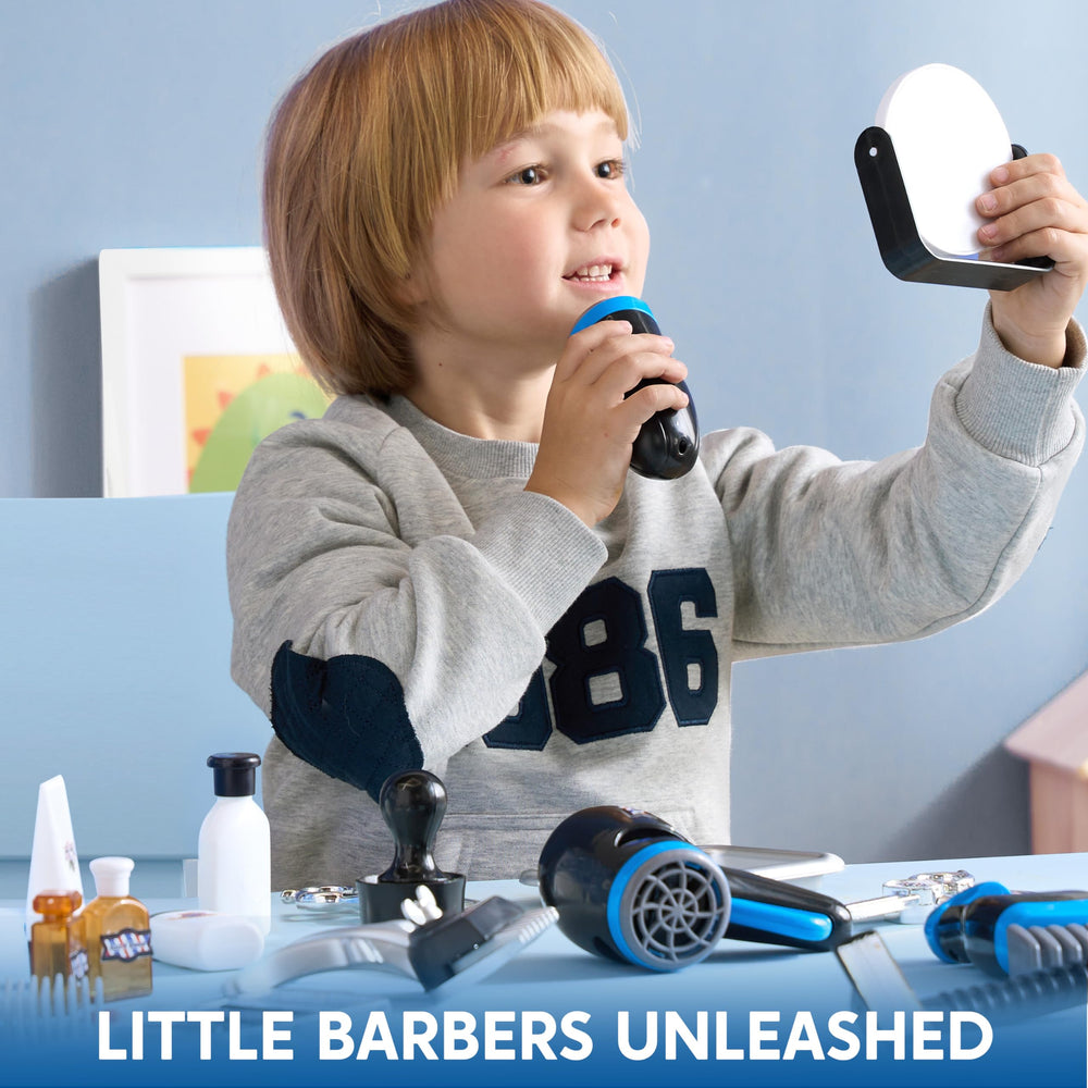JOYIN Barber Shop pretend kit hair trimmers for realistic styling in pretend play.