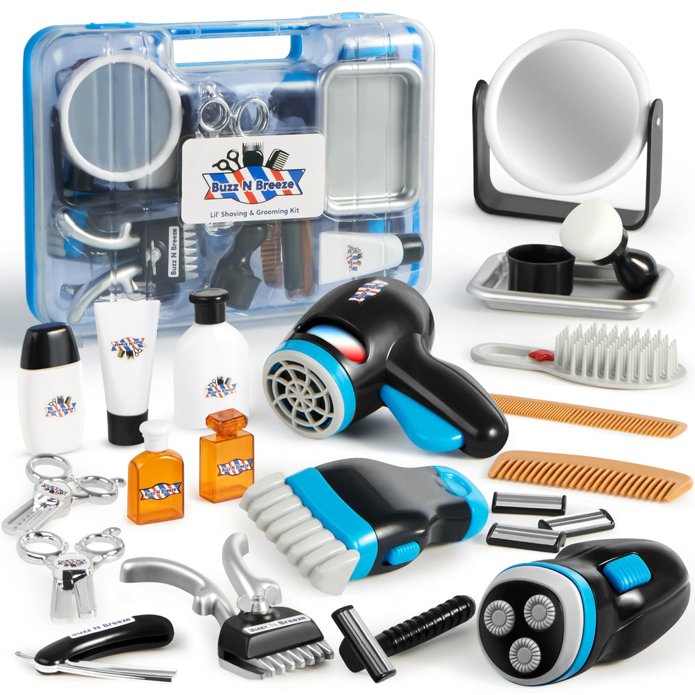 JOYIN Barber Shop pretend kit shaver for kids, safe grooming play and imaginative role play.