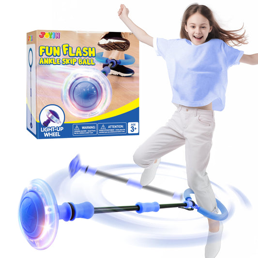 JOYIN blue ankle skip ball with flashing lights for active outdoor play.