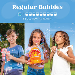 JOYIN bubble machine refill pink bottle supports quick setup and continuous fun