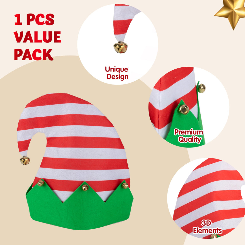 JOYIN solid green and red elf hat adds whimsy to costumes