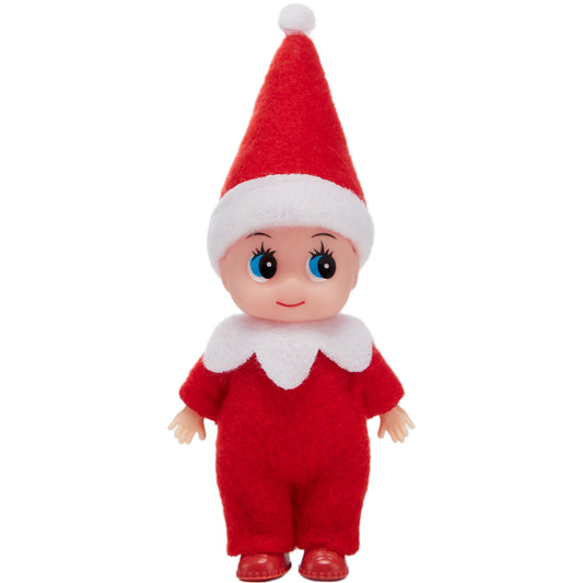 JOYIN Christmas red elf doll on surface adds festive charm