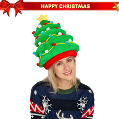 JOYIN Christmas Tree Hat one size fits adults, teens, and kids 3+ for shared wear