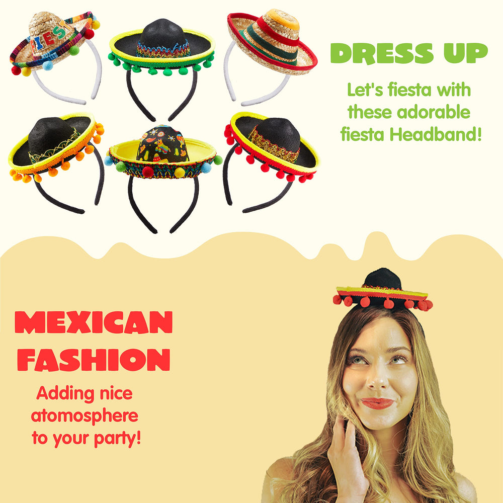 Close-up of colorful fringes on Joyin fabric sombrero headband for celebrations