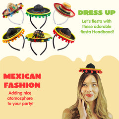 Close-up of colorful fringes on Joyin fabric sombrero headband for celebrations