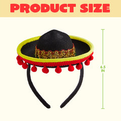 Beige straw Joyin headband with attached sombrero and flexible fit for all guests