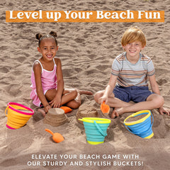 JOYIN collapsible beach bucket, vivid colors for party favors and games