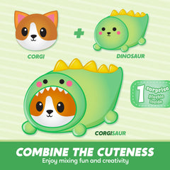 JOYIN CORGISAUR laying-down pose promotes relaxed nap-time comfort.