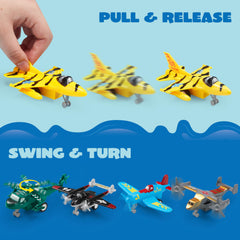JOYIN diecast airplane toy with tactile pull-back action
