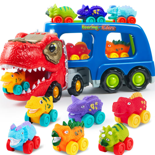 JOYIN dinosaur truck toy back deck with ramp for imaginative play