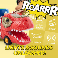 JOYIN dinosaur truck toy includes six figures for pretend adventures