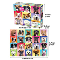 JOYIN dog puzzle complete size 27.6 by 19.7 inches on display