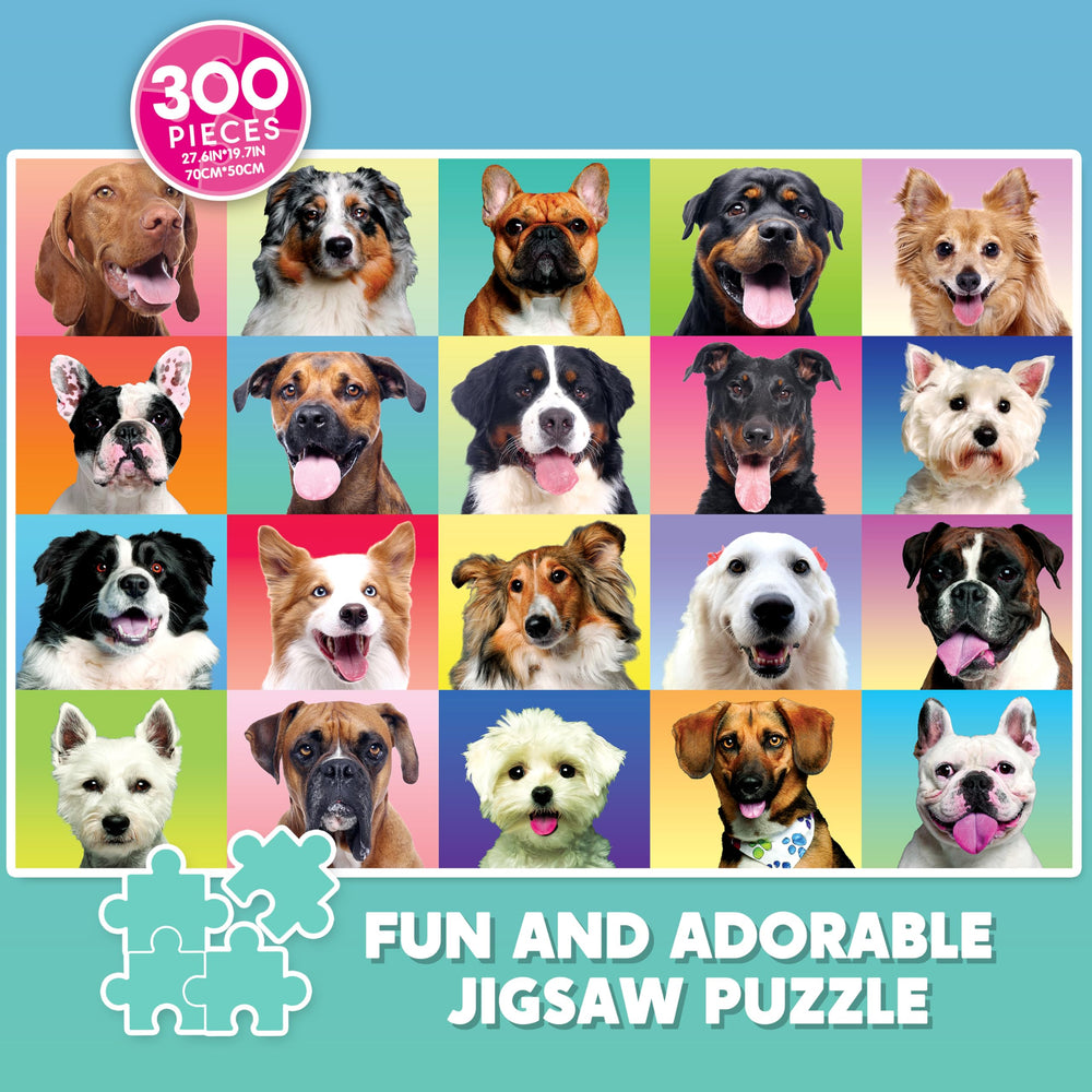 JOYIN dog puzzle pieces spread for easy placement and dexterity
