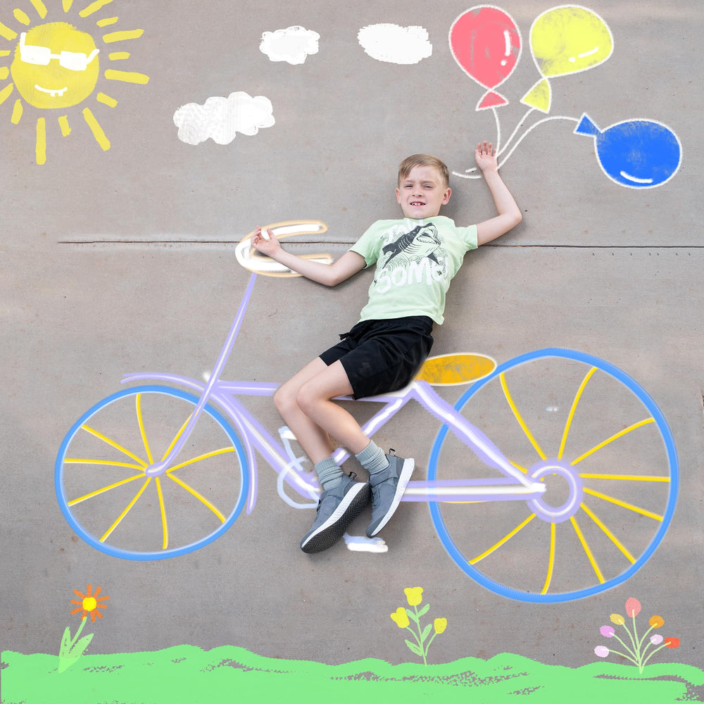 JOYIN chalks rinse off easily from most surfaces after outdoor art.