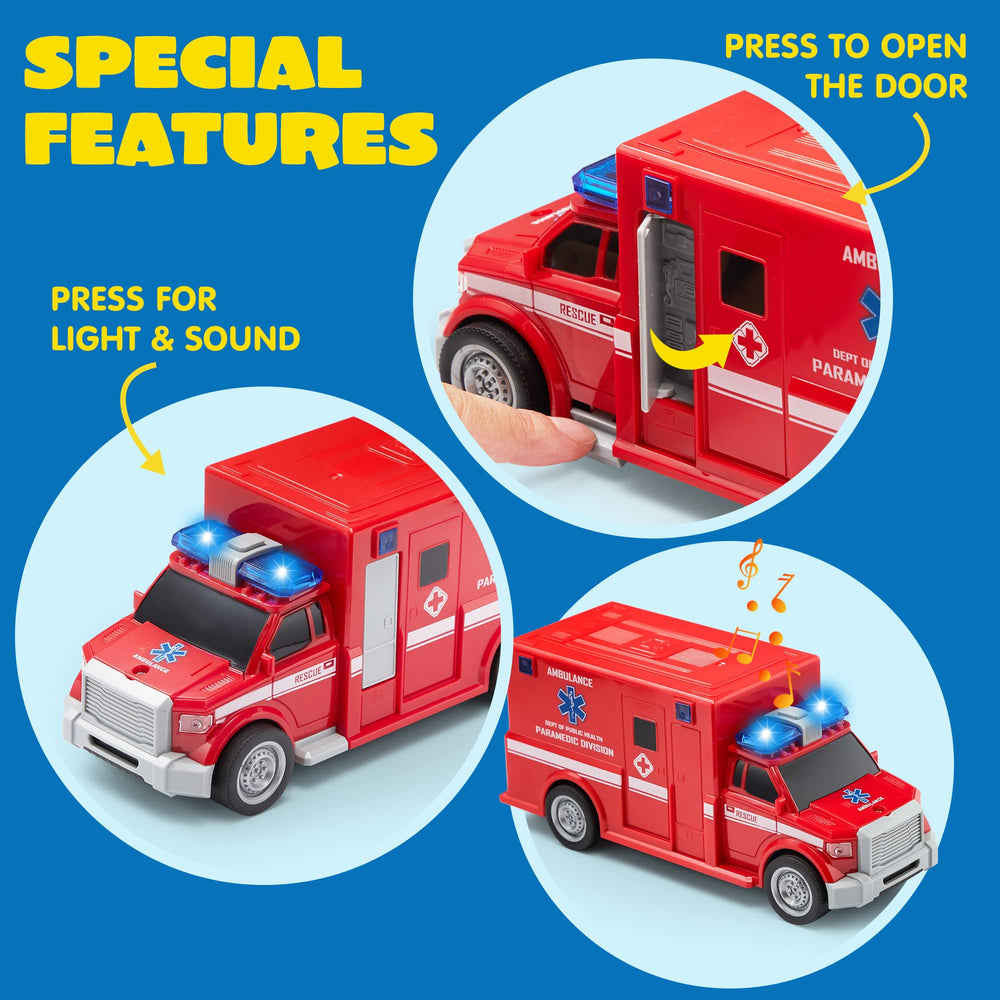 JOYIN emergency rescue vehicles set ideal for classroom prizes or gifts.