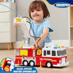 JOYIN friction-powered fire truck with rubber tires for smooth rides
