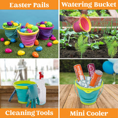 JOYIN foldable beach bucket set with shovels ready for beach play.