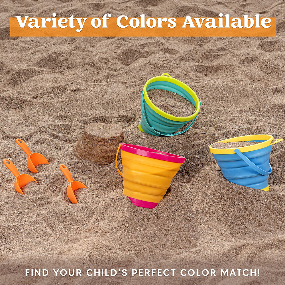 JOYIN foldable green pail with shovels great for sandcastle building