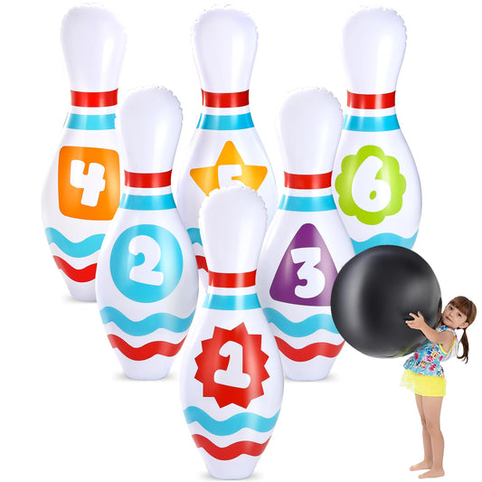 JOYIN Giant Inflatable Bowling Pin in action during a family party.