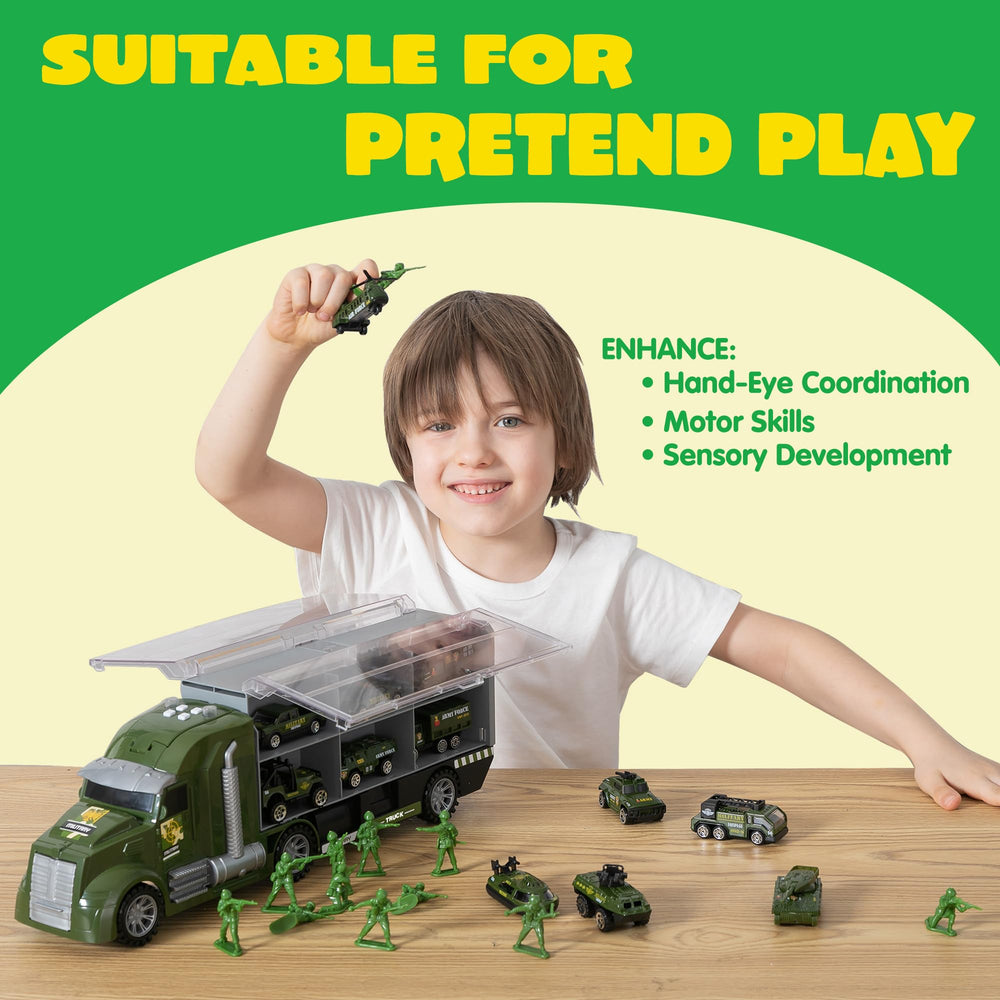 JOYIN carrier truck with lights and sounds enhances immersive playtime experiences.