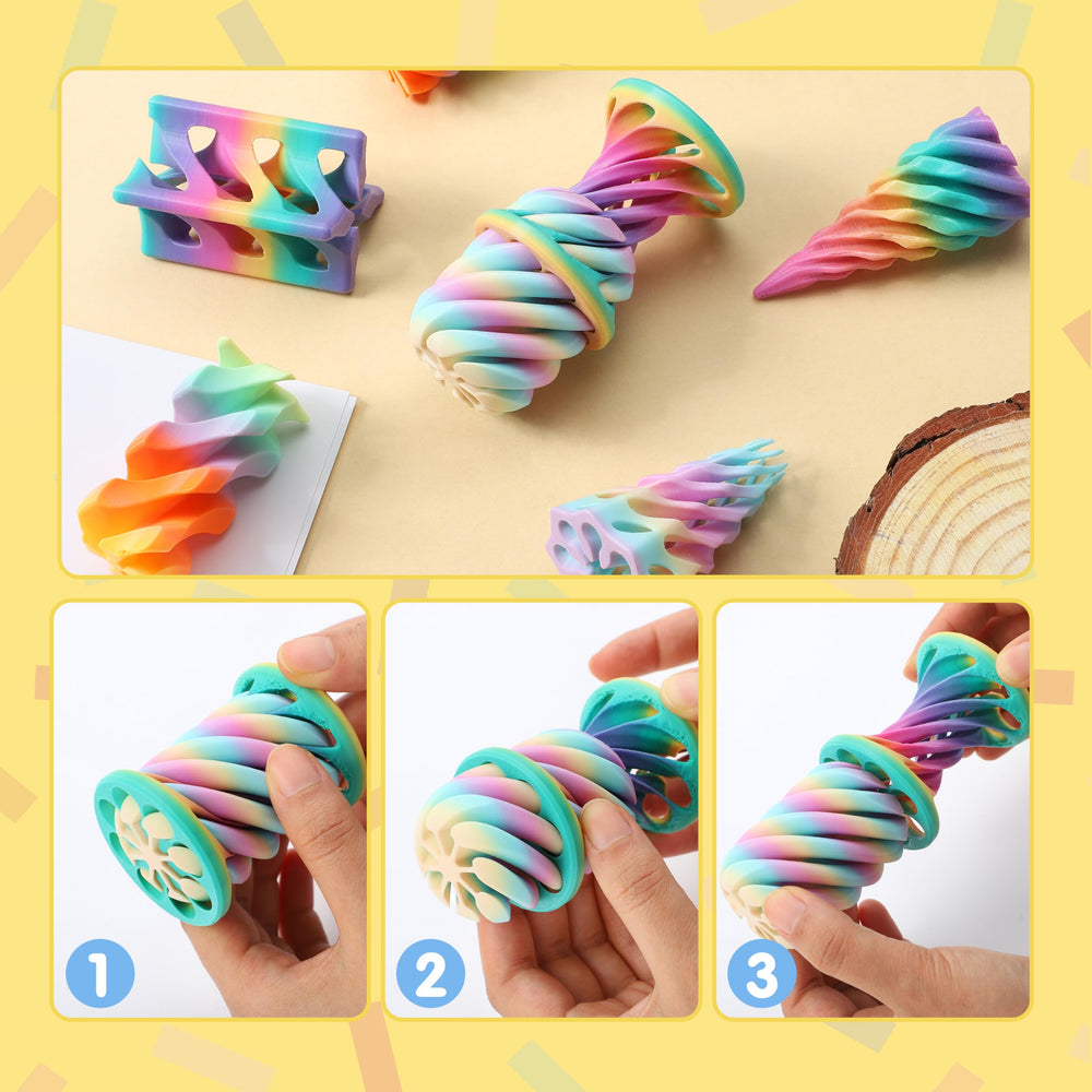 JOYIN impossible cone fidget pyramids side view for compact desk toy