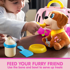 JOYIN interactive plush dog music button encourages early learning through sound