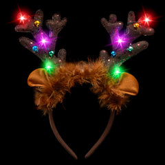 JOYIN LED antlers close-up showing gentle glow for celebrations.
