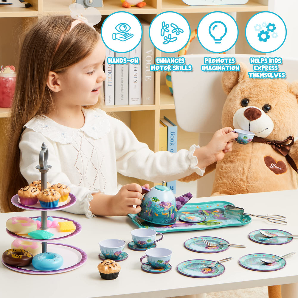 JOYIN mermaid tea party large plate for party servings.