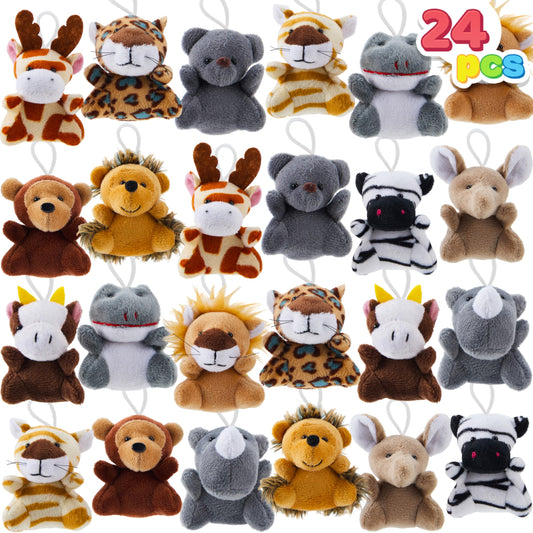 JOYIN mini safari plush 24pcs, soft texture for kids' playtime.
