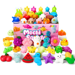 JOYIN Mochi squishy toy set with 50 designs for creative play and gifts.