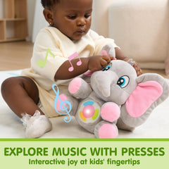 JOYIN musical unicorn plush toy with gentle lights and tunes to captivate babies