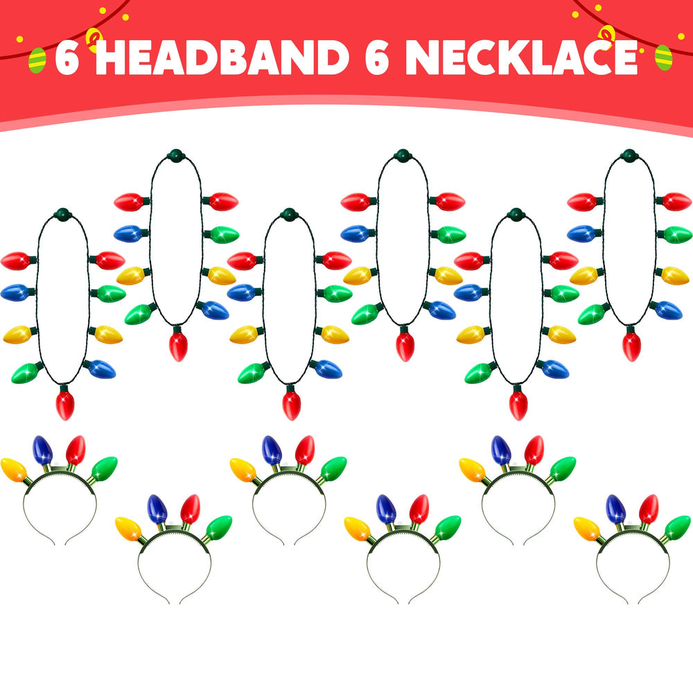 JOYIN nine-bulb necklace closeup reveals vivid multi color glow