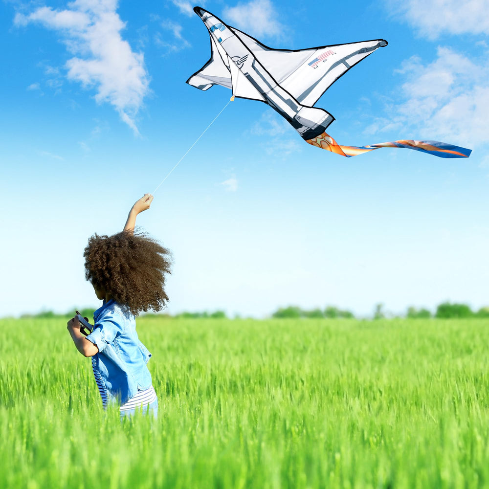JOYIN Nylon Spaceship Kite body stands up to windy days for long-lasting fun.