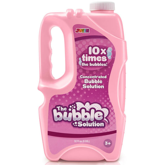 JOYIN pink 32oz bubble solution refill bottle for smooth, endless bubble action