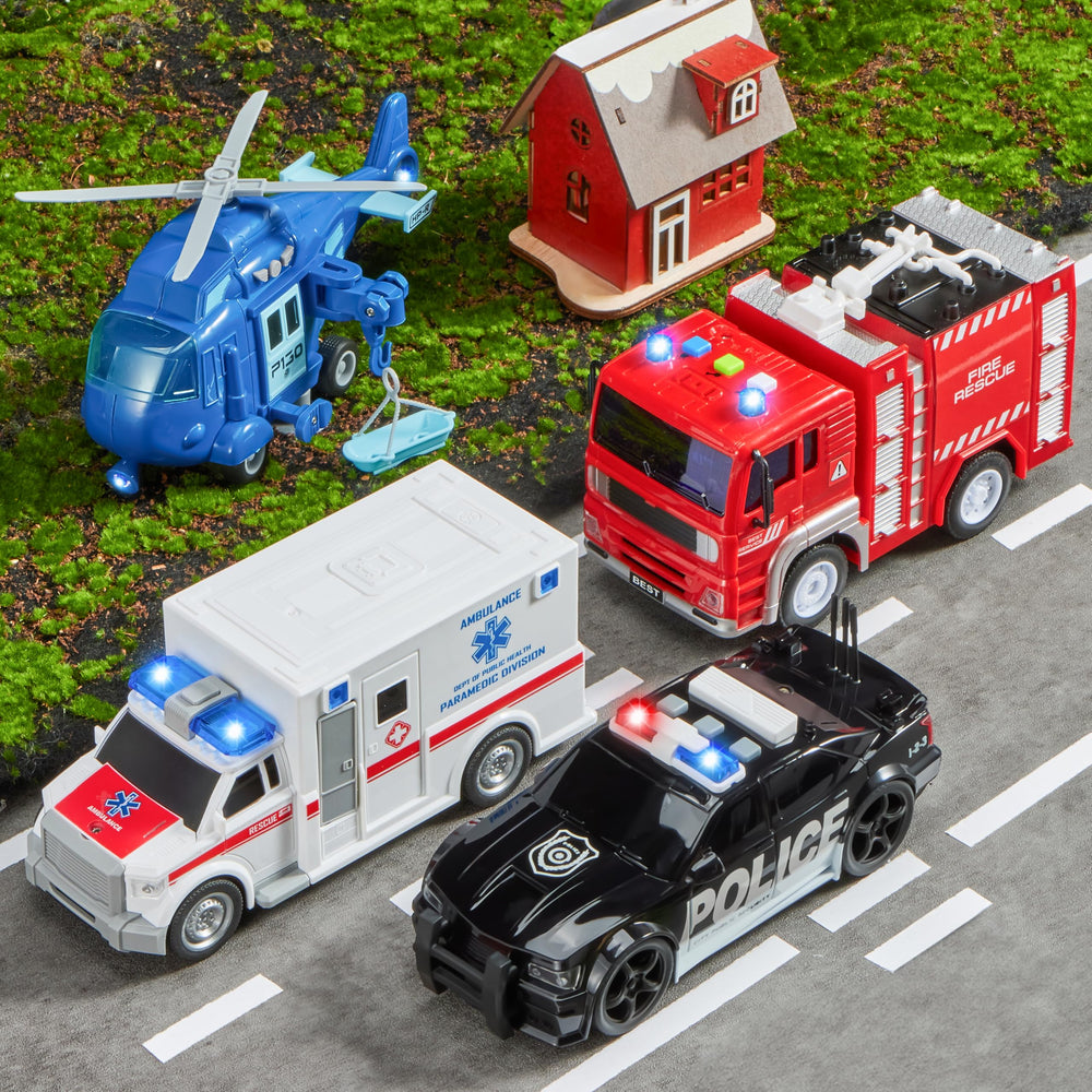 JOYIN police helicopter with lights and siren sounds for dynamic storytelling.