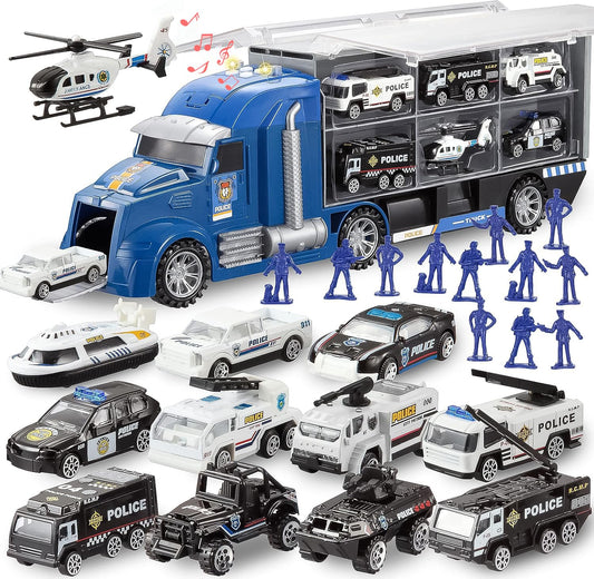 JOYIN police rescue truck set emphasizing carrier truck for imaginative play and coordination