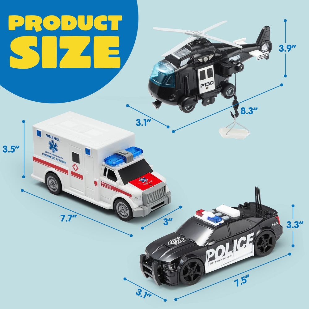 JOYIN police vehicle set supports imaginative fleet play