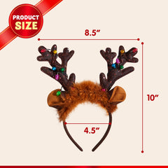 JOYIN reindeer headband worn by adult for festive events.