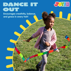 JOYIN ribbon-dancing-wand vibrant colors highlights fun, effortless twirls for beginners.