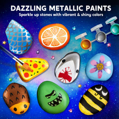 JOYIN Rock Painting Kit Gems and Glitter add dimensional accents