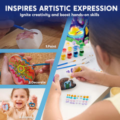JOYIN Rock Painting Kit Metallic Paints add shimmer to rock art projects