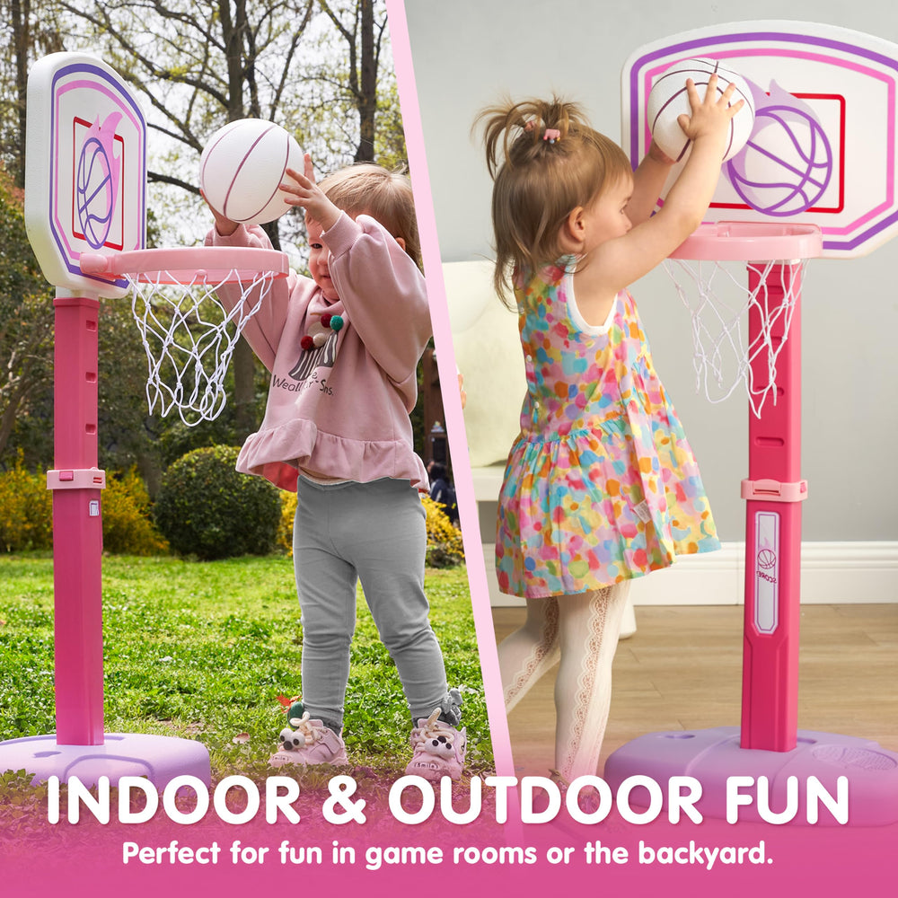 JOYIN toddler basketball hoop four balls for extended play