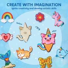 JOYIN unicorn magnets displayed on fridge inspire bright kid-friendly art.