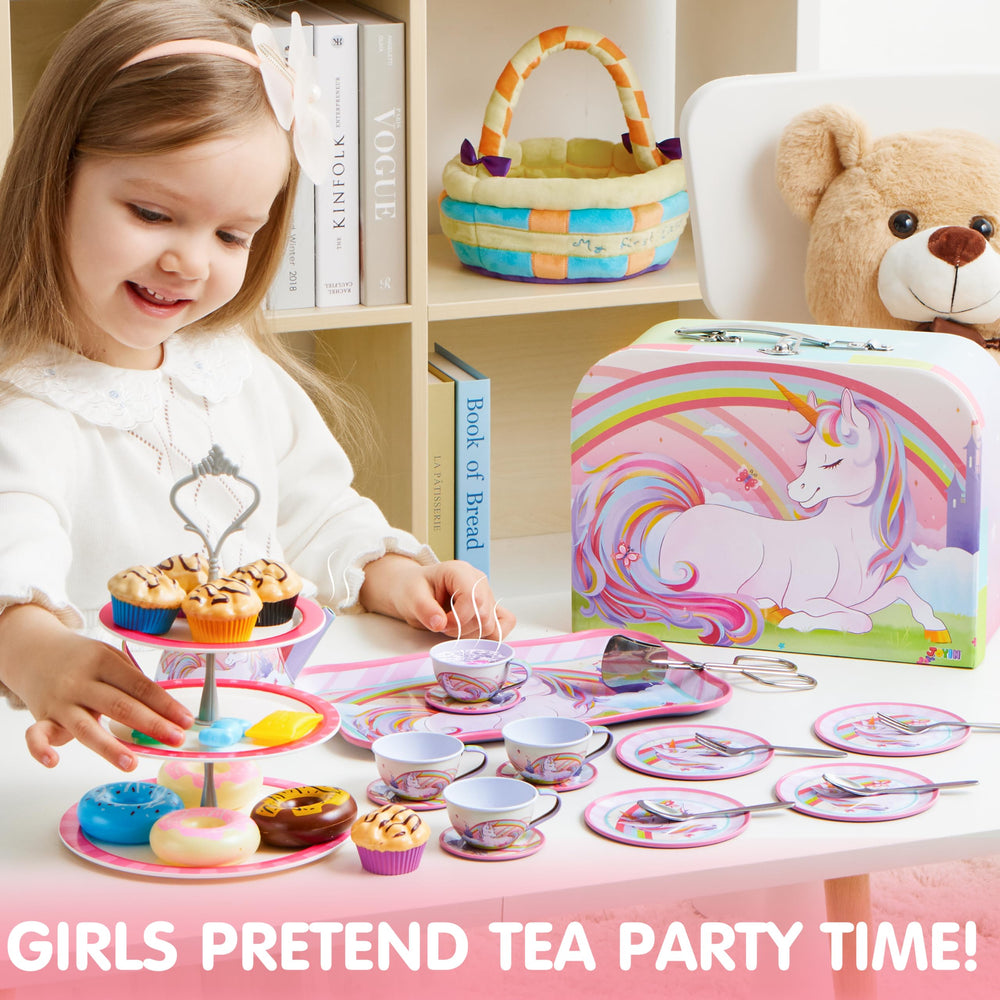 JOYIN unicorn tea set cupcakes for festive party pretend bites