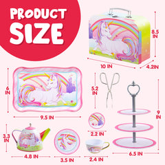 JOYIN unicorn tea set spoons and forks for complete pretend meals