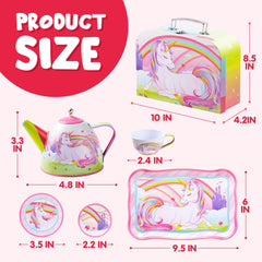 JOYIN unicorn tea set unicorn decor with sparkles for cozy playtime visuals