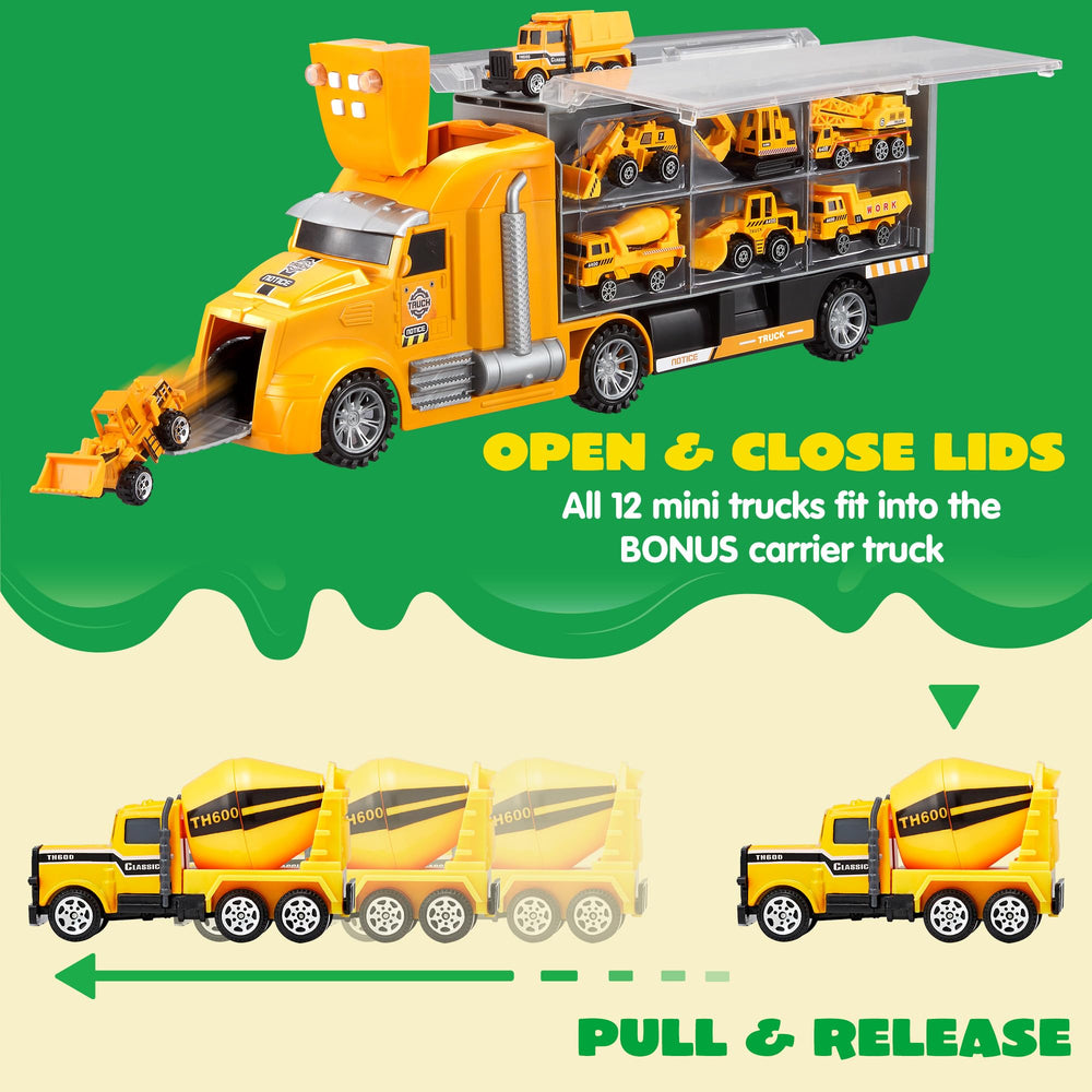 JOYIN twelve unique truck designs designed for varied play scenarios.