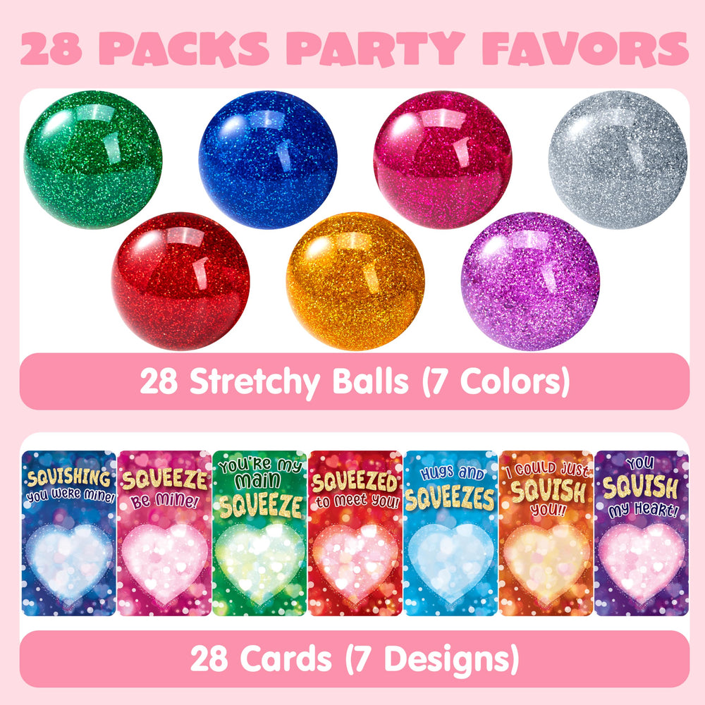 JOYIN Valentine stretchy ball glitter orange for party favors and tactile focus.