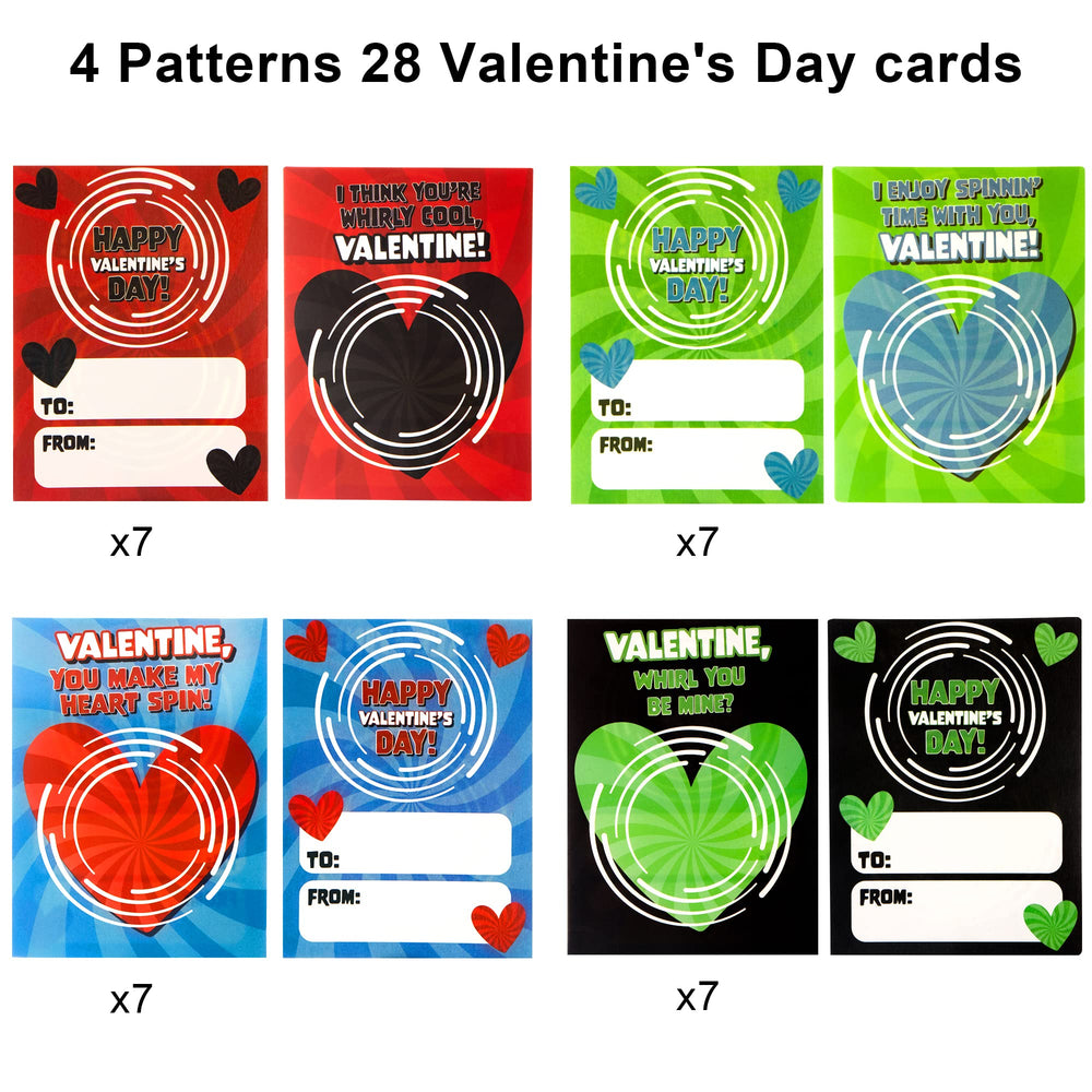JOYIN valentines-spinner-detailed-design highlights four color options for classroom use