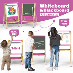 JOYOOSS adjustable-height easel lets kids grow with their artwork.